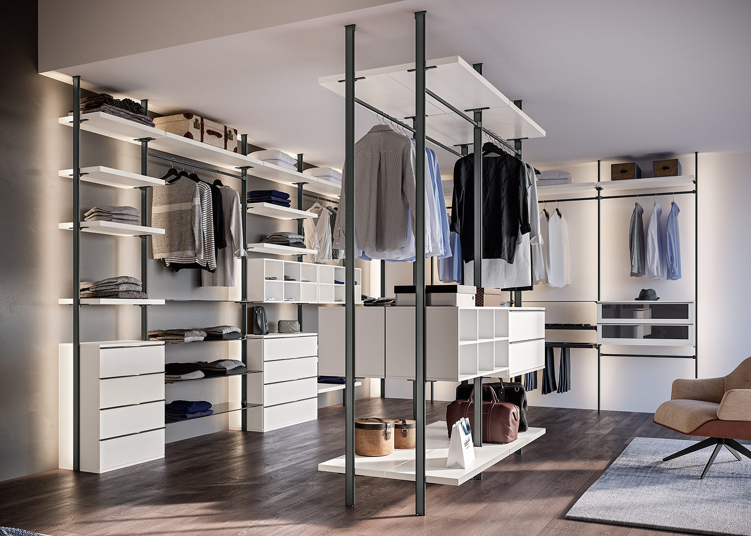 Cabine armadio a soffitto