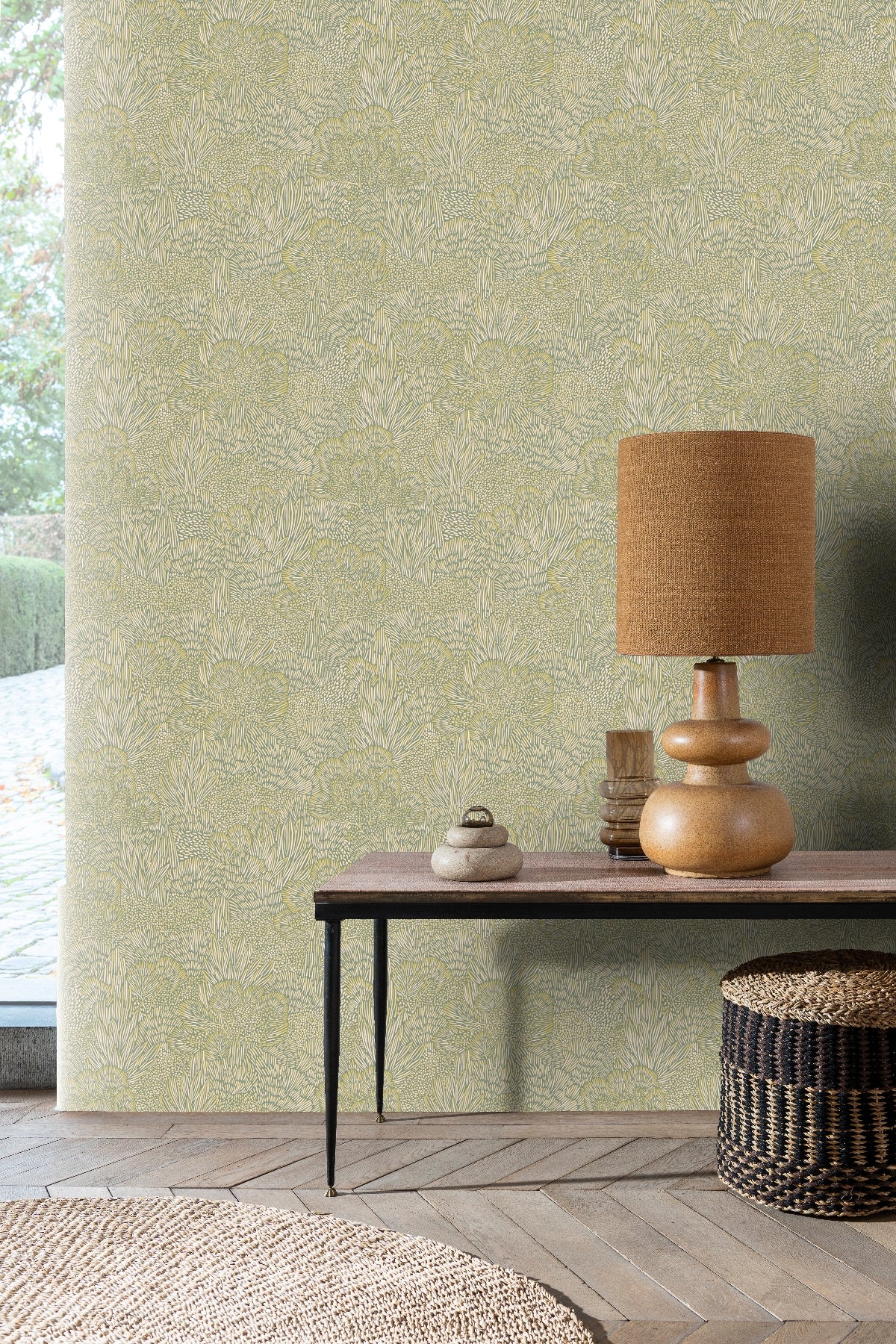 Carta da parati collezione Foglie green gold