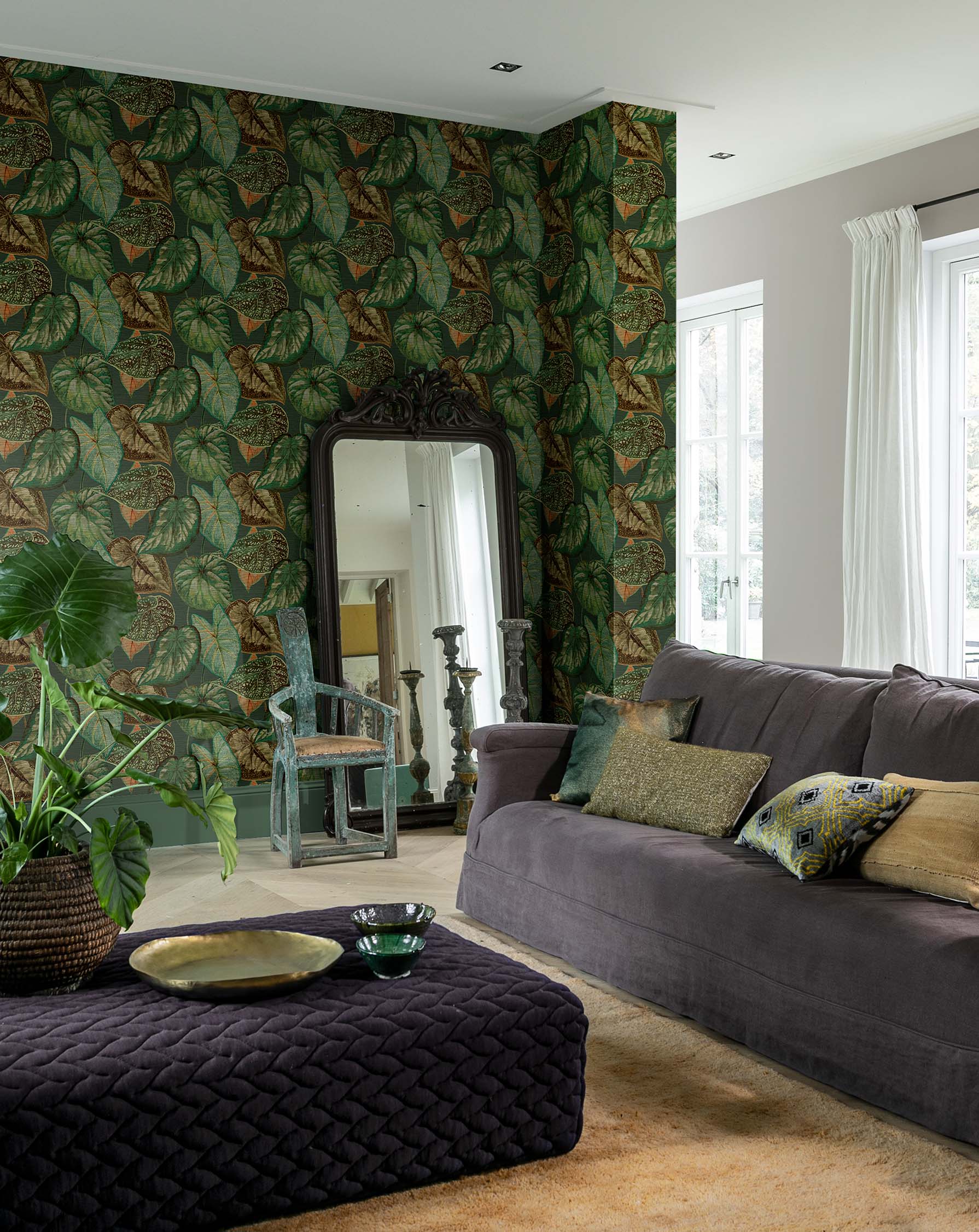 Carta da parati collezione Foglie green-brown