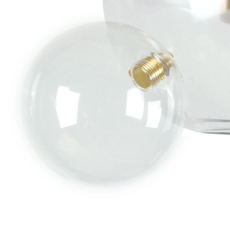 Lampadario a forma di bolla di sapone in vetro e oro