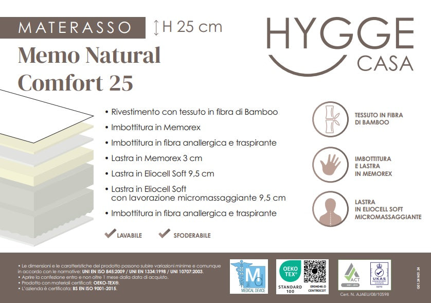 Memo Natural Comfort H.25 (effetto nuvola-massaggiante)