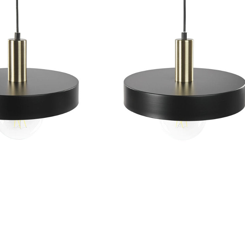 Lampadario nero con finitura in oro