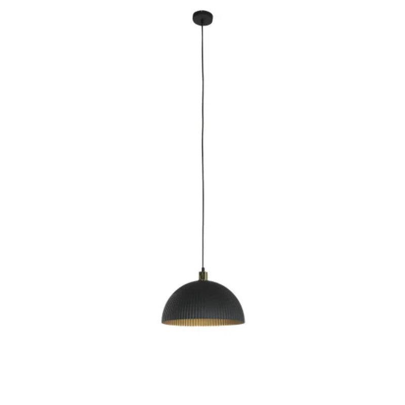 Lampadario in metallo nero e oro