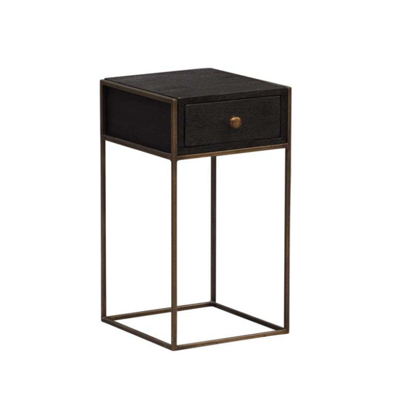 Tavolo nero e oro con cassetto